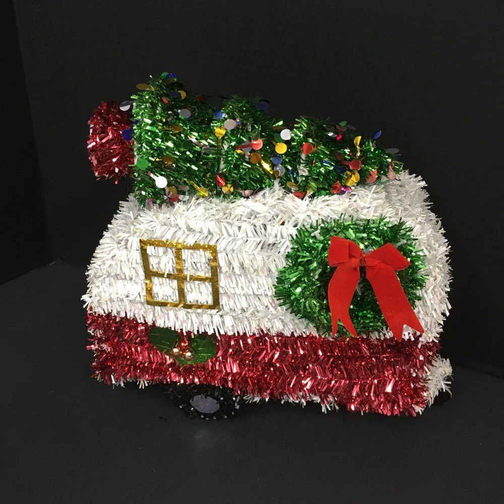 Christmas Tinsel Retro RV Camper Camping Holiday Decor